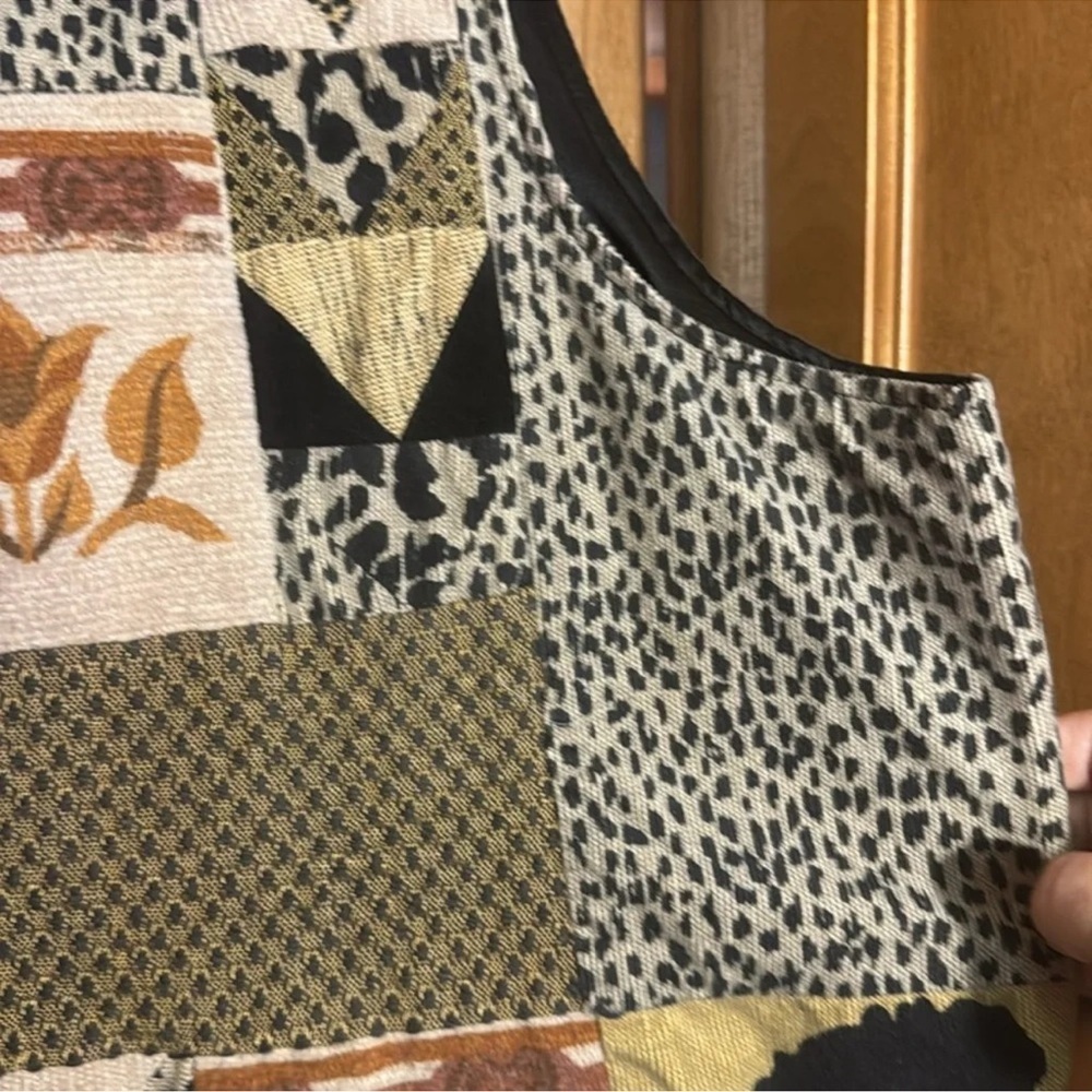 Patchwork Vest With Animal Print Stonebridge Vint… - image 7
